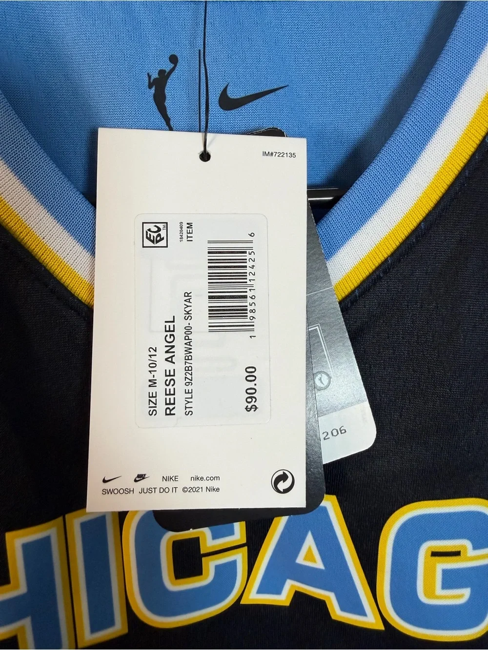 Nike Angel Reese #5 Chicago Sky WNBA Youth M 10/12 Jersey